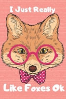 I Just Really Like Foxes OK Notebook for Fox College Blank Lined 6 x 9 inch 120 pages  Lovers Journal 1678686018 Book Cover