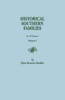 Historical Southern Families. in 23 Volumes. Volume I 0806300272 Book Cover