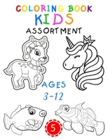 Coloring Book Kids Assortment Ages 3-12 5: Witch Coloring Pages Fish, Animal, Christmas B08TYJNYYL Book Cover