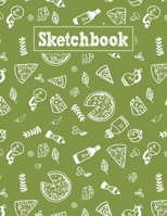 Sketchbook: 8.5 x 11 Notebook for Creative Drawing and Sketching Activities with Pizza Themed Cover Design 1710377429 Book Cover