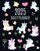 Unicorn Daily Planner 2025: Cute 2025 Year Organizer: January-December (12 Months) Large Funny Magical Fairy Tale Horse Agenda 1965994334 Book Cover