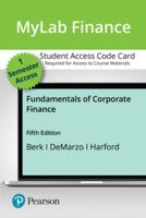Mylab Finance with Pearson Etext -- Access Card -- For Fundamentals of Corporate Finance 0135811600 Book Cover