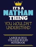 It's A Nathan Thing You Wouldn't Understand Large (8.5x11) College Ruled Notebook: A cute book to write in for any book lovers, doodle writers and budding authors! 1708345019 Book Cover