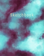 Sketchbook: Teal and Fuschia Tie Dye Blank Book (120 blank pages, 8.5 x 11 inches) 198962085X Book Cover