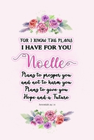 I know the plans I have for you Noelle: Jeremiah 29:11 - Personalized Name notebook / Journal: Name gifts for girls and women: School College Graduation gifts for students (blank lined Custom Journal  1706157487 Book Cover