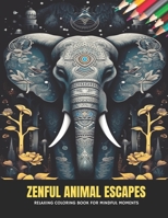 Zenful Animal Escapes: Relaxing Coloring Book for Mindful Moments, 50 Pages, 8.5 x 11 inches B0CKXT6X25 Book Cover