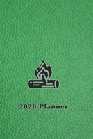 2020 planner: Daily day per page planner for men to record, plan and organise life, work, business meetings and hobbies in a practical way -Green leather effect with log fire cover art design 1676878785 Book Cover