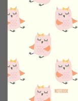 Notebook: College Ruled Composition Book with Cute Pink Owl Cover Design 1073662934 Book Cover