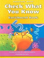 Check What You Know: Enrichment Books 0153244526 Book Cover
