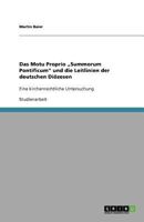 Das Motu Proprio "Summorum Pontificum" und die Leitlinien der deutschen Di�zesen 3640884337 Book Cover