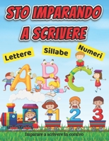 Imparare a scrivere in corsivo: Impara a scrivere lettere e numeri | Imparare alfabeto bambini 2 anni | Imparare numeri e lettere giochi | Impara a ... scrivere per bambini 3 anni (Italian Edition) B08JF17HCL Book Cover