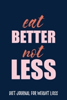 Eat Better Not Less Diet Journal for Weight Loss Water, Food, Cardio, Strength Training and Sleep Tracker: Journal Size 6x9 Inches 120 Pages B084WL8S29 Book Cover