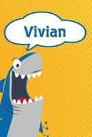 Vivian: Personalized Shark Handwriting Practice Paper for Kids Notebook 120 Pages 6x9 1796896683 Book Cover