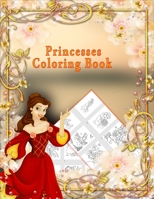 Princesses Coloring Book: Jumbo princess coloring book for girls ages 3-9 B08JVKGQ92 Book Cover