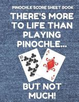 Pinochle Score Sheet Book: Book of 100 Score Sheet Pages for Pinochle, 8.5 by 11 Funny Life Denim Cover 1796923168 Book Cover