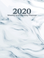 2020 Planner: Weekly and Monthly Planner (White and Blue Marble) US Letter Size 8.5x11 1673706576 Book Cover