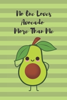 No One Loves Avocado More Than Me: Pretty Tropical Avocado Lover's Lined Notebook / Funny Holidays Journal Gift, Soft Cover, Matte Finish 6x9 120 Pages 1676977694 Book Cover