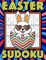 Easter Sudoku: Sudoku Puzzles Game Book with Solutions for Kids, Teens, Seniors, Adults - One Puzzle Per Page - Large Print - Striped Cover with Funny ... - Perfect Easter Basket Stuffers Gift. B08Y49Y6NR Book Cover