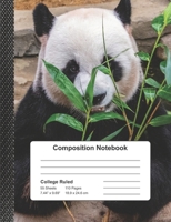Composition Notebook: A Cute Panda College Ruled Blank Lined Journal for Students, Kids, and Teens, at School, Work or Home 1661559018 Book Cover