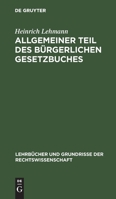 Allgemeiner Teil des B�rgerlichen Gesetzbuches 3112364635 Book Cover