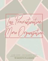 Less Procrastination More Organization: June 2019 - December 2020 Daily & Weekly Organizer, Scheduling and Calendar with Events Planning Checklist 1092464530 Book Cover