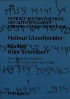 Kuender Oder Schreiber?: Eine These Zum Problem Der «Schriftprophetie» Auf Grund Von Maleachi 1,6-2,9 3631422946 Book Cover