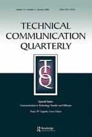 Communication in Technology Transfer and Diffusion - A Special Issue of Technical Communication Quarterly 080589375X Book Cover