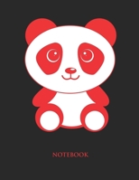 Cute Panda Notebook: Hand Writing Notebook - Large (8.5 x 11 inches) - 110 Numbered Pages - Red Softcover 1654696811 Book Cover