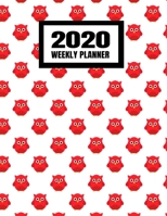 2020 Weekly Planner: January 2020 - December 2020 Calendar Agenda And Daily Schedule - Red Owls (8.5x11) 1708181237 Book Cover