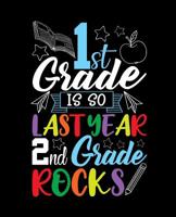 1st Grade Is So Last Year 2nd Grade Rocks: Back To School Composition Notebook Gifts For Second Grade Boys and Girls; 110 Pages, Wide Ruled 7.5" x 9.25" 1078310017 Book Cover