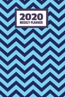 2020 Weekly Planner: January 2020 - December 2020, Calendar Agenda And Daily Schedule - Chevron Blue Pattern (6"x9") 1701863782 Book Cover
