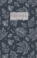 Notebook: Navy Blue White Leaves Pattern Notebook 1729431615 Book Cover