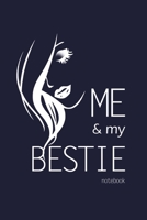 Me and My Bestie Notebook, Blank Write-in Journal, Dotted Lines, Wide Ruled, Medium (A5) 6 x 9 In (Blue) 1714383156 Book Cover