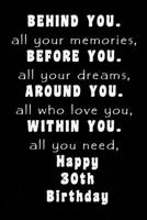 Behind You All Your Memories Before You All Your Dreams Happy Birthday: Lined Journal Happy Birthday Notebook, Diary, Logbook, Unique ... Perfect Gift For Man and Woman 1671296338 Book Cover