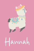 Hannah: Personalized Llama Sketchbook For Girls And kids With Customized Name, Birthday Gift Idea, 120 Pages of 6" x 9" Blank Paper for Drawing, Sketching, Doodling (Sketch Books For Kids) 1655466607 Book Cover