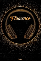 Flamenco Notebook: Flamenco Golden Headphones Music Journal 6 x 9 inch 120 lined pages gift B083XR4HH8 Book Cover