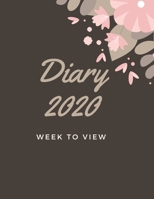 Diary 2020 Week To View: A5 Planner For Women & Girls: Pink & Brown Floral Organiser 1677152060 Book Cover