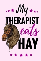 My Therapist Eats Hay: Horse Training Journal for Journaling - Equestrian Notebook - 131 pages, 6x9 inches - Gift for Horse Lovers & Girls 1701870487 Book Cover