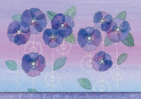 Watercolor Violets Note Cards