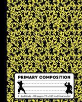 Primary Composition: Ninja Yellow Marble Primary Composition Notebook for boys or girls K-2. Martial Arts Karate Primary Ruled handwriting 1724595121 Book Cover