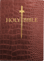 KJV Sword Bible, Large Print, Walnut Alligator Bonded Leather, Thumb Index: (Red Letter, Burgundy, 1611 Version) (King James Version Sword Bible) B0CLJ25K5H Book Cover