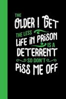The Older I Get the Less Life in Prison Is a Deterrent So Don't Piss Me Off: A Journal for People Who Don't Like Peopling 1798406071 Book Cover
