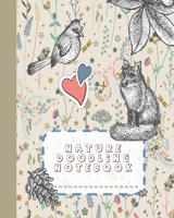 Nature doodling notebook: A large colouring book and composition notebook with colouring pages for the nature lover who likes to doodle and colour whilst studying - Delicate floral graphic background  1082084158 Book Cover