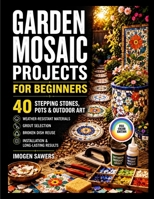 GARDEN MOSAIC PROJECTS FOR BEGINNERS: 40 Stepping Stones, Pots & Outdoor Art - Weather-Resistant Materials, Grout Selection, Broken Dish Reuse & Installation B0H72L6K1M Book Cover