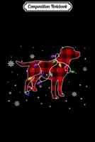 Composition Notebook: Funny Labrador Christmas Lights Red Plaid Gift Journal/Notebook Blank Lined Ruled 6x9 100 Pages 1708588620 Book Cover