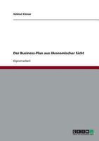 Der Business-Plan aus �konomischer Sicht 3638845656 Book Cover