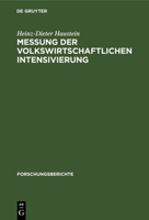 Messung Der Volkswirtschaftlichen Intensivierung: Zur Methodologie 3112533852 Book Cover