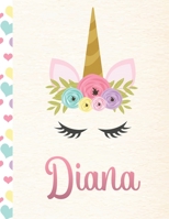 Diana: Personalized Unicorn Primary Handwriting Notebook For Girls With Pink Name | Dotted Midline Handwriting Practice Paper | Kindergarten to Early ... | Grades K-2 Composition School Exercise Book 1699272867 Book Cover