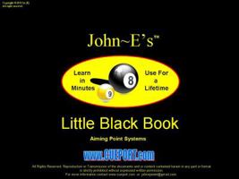 John ~E's "Little Black Book" Pool and Billiards Academics, (Aiming Point Systems) 0615790100 Book Cover