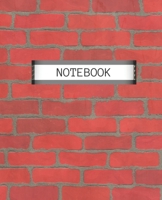 NOTEBOOK: RED BRICKS COVER DESIGN | 7.5 x 9.25" WIDE-RULED PAGES | WORKBOOK, JOURNAL, NOTEBOOK | INCLUDES BELONG TO PAGE AND CLASS SCHEDULE PAGE 1692446975 Book Cover